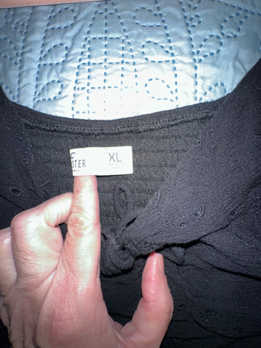 Hollister Black Long-Sleeve Square Neck Fitted Top - Picture 4 of 5